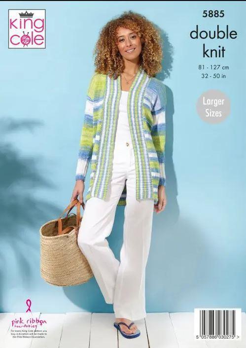 King Cole DK Knitting Pattern Jacket and Sweater 5885 - Image 3