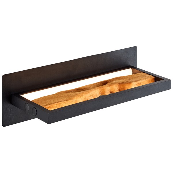 Brilliant Chaumont Led Wandleuchte 35Cm Schwarz/Holz, Aluminium/Metall/Holz, 1X-image
