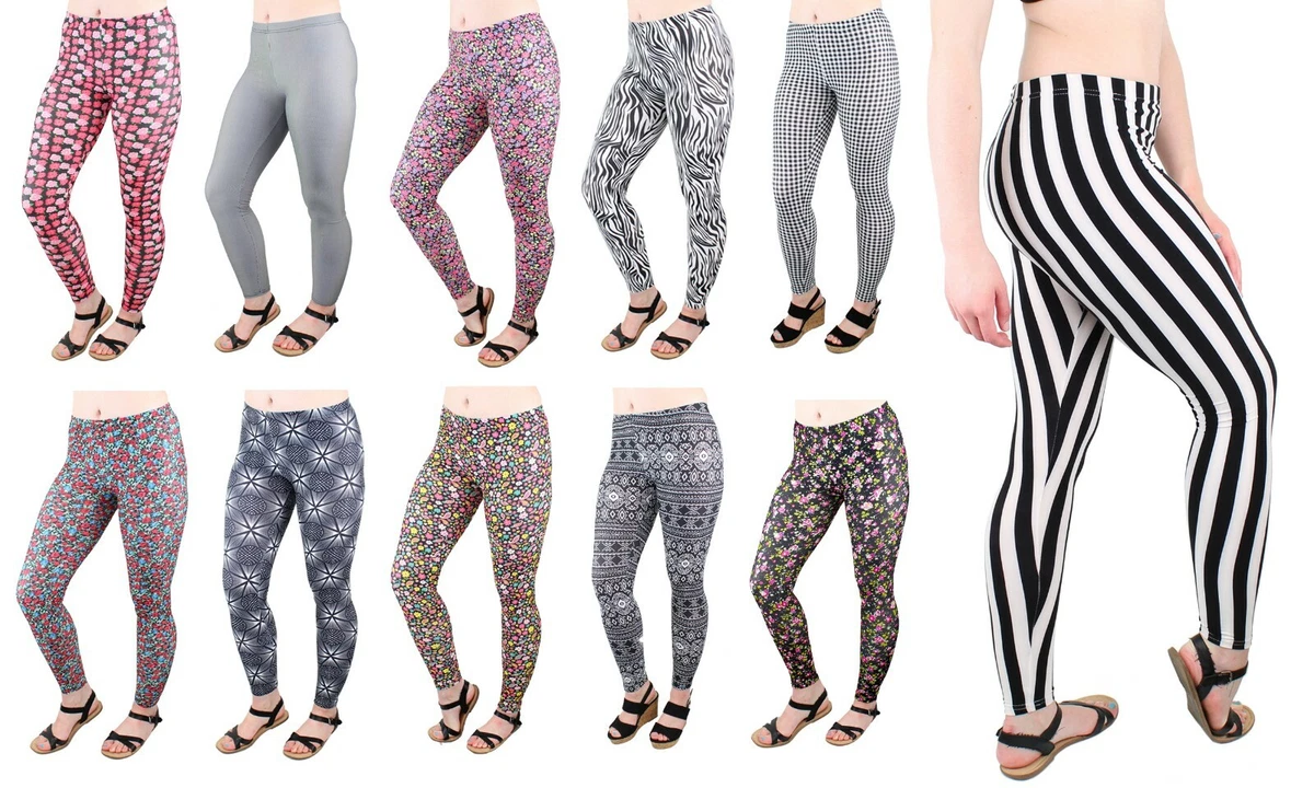 Soft Stretch Leggings, Women's Full Length Fashion Pants Legging, Multi  Color