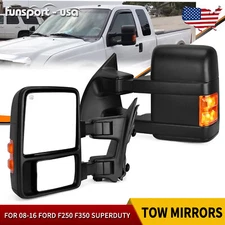 Driver Side Power Heated Tow Mirror for 08-16 Ford F250 F350 F450 Super Duty