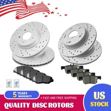Front And Rear Brake Disc Rotors &  Ceramic Pads For Honda Civic 2016 - 2021