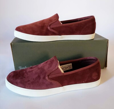 Timberland Women's Dausette SlipOn Sneaker Shoes Burgundy Velvet 9.5M COMFY SOFT