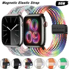 Magnetic Nylon Loop Strap for Apple Watch Band Ultra 2 49 46mm 10 9 8 7 38-45mm