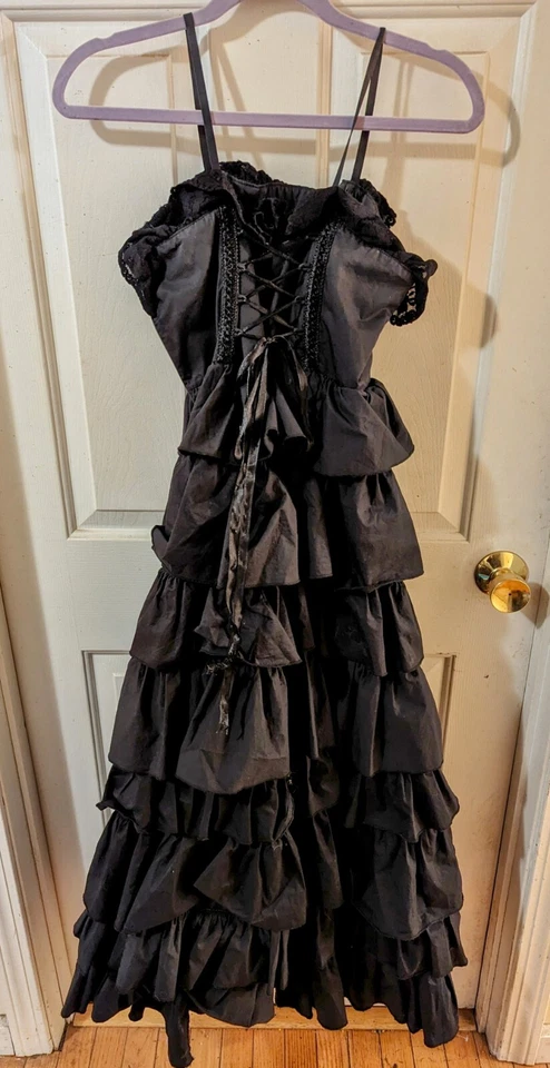 Punk Rave Black Gothic Lace Long Victorian Dress Dolls Kill Hot Topic Size Small - Image 3 of 4
