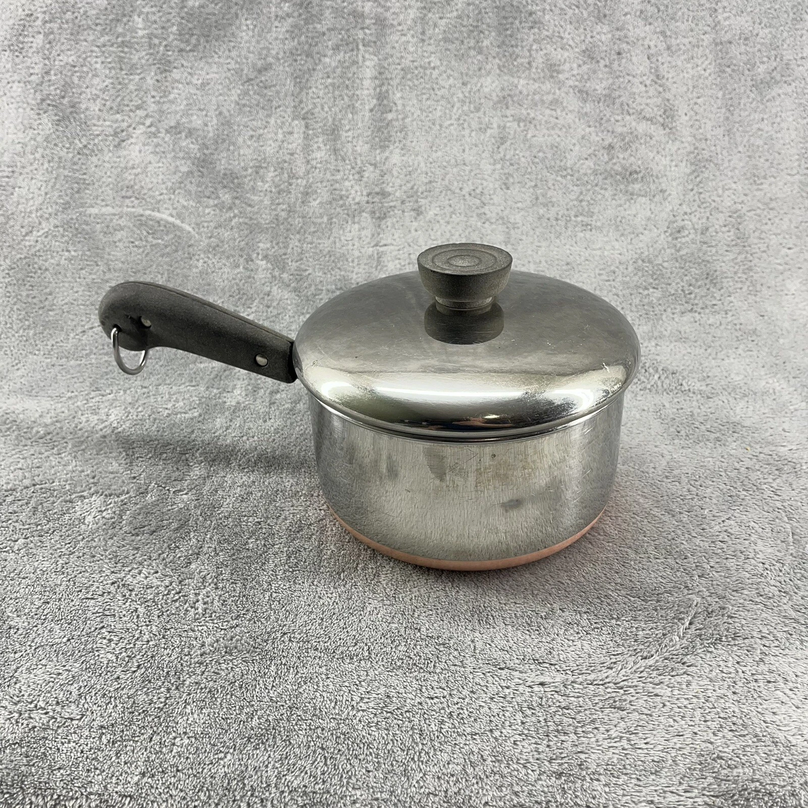 Vintage Revere Ware Sauce Pan Pot 1.5 QT Copper Bottom USA W/Lid
