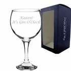 Personalised Engraved Spanish Balloon Gin O'Clock Glass