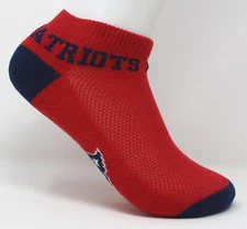 New England Patriots NFL Kids Red w/Navy Blue Ankle Socks *Child Size 8-13