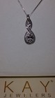 LAST 1” Kay Jewelers Sterling Silver 2 Lab Created White Sapphire Weave Necklace — photo 5
