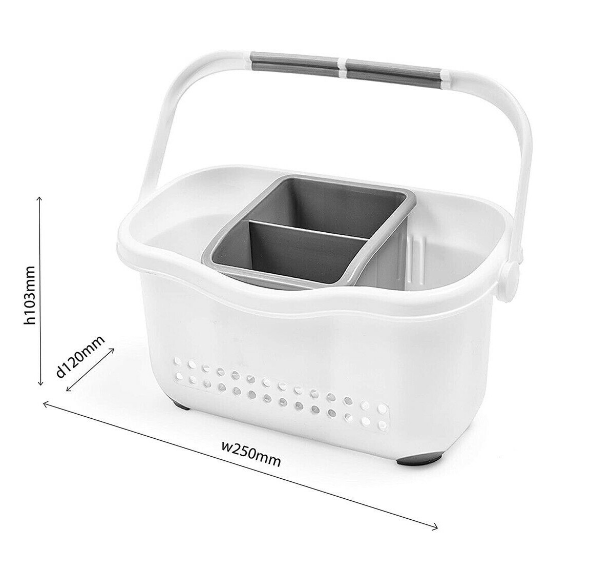 Cutlery Drainer Sink Storage Rack Holder Handle Kitchen Caddy Utensils