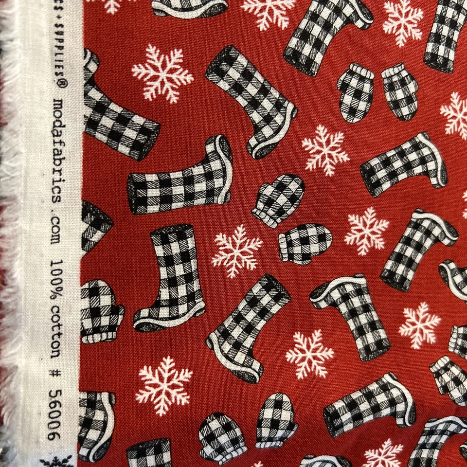 Home Sweet Holidays by Deb Strain Red 56006 Boots 3 Yards - Image 2 of 3