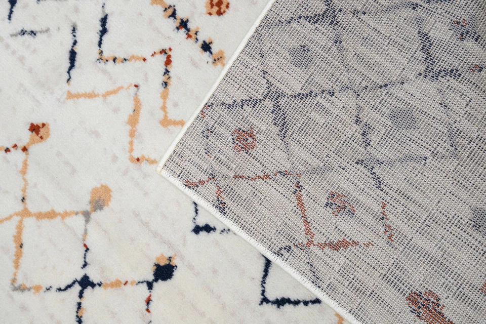 Distressed Moroccan Runner - 2'x8', Ivory, Transitional Design Area Rug - 505 - Image 4 of 4