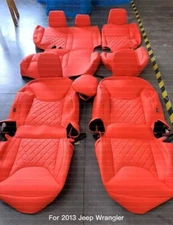 FOR 2007-2024 JEEP WRANGLER UNLIMITED MOTOPTES CUSTOM CAR SEAT LEATHER COVERS