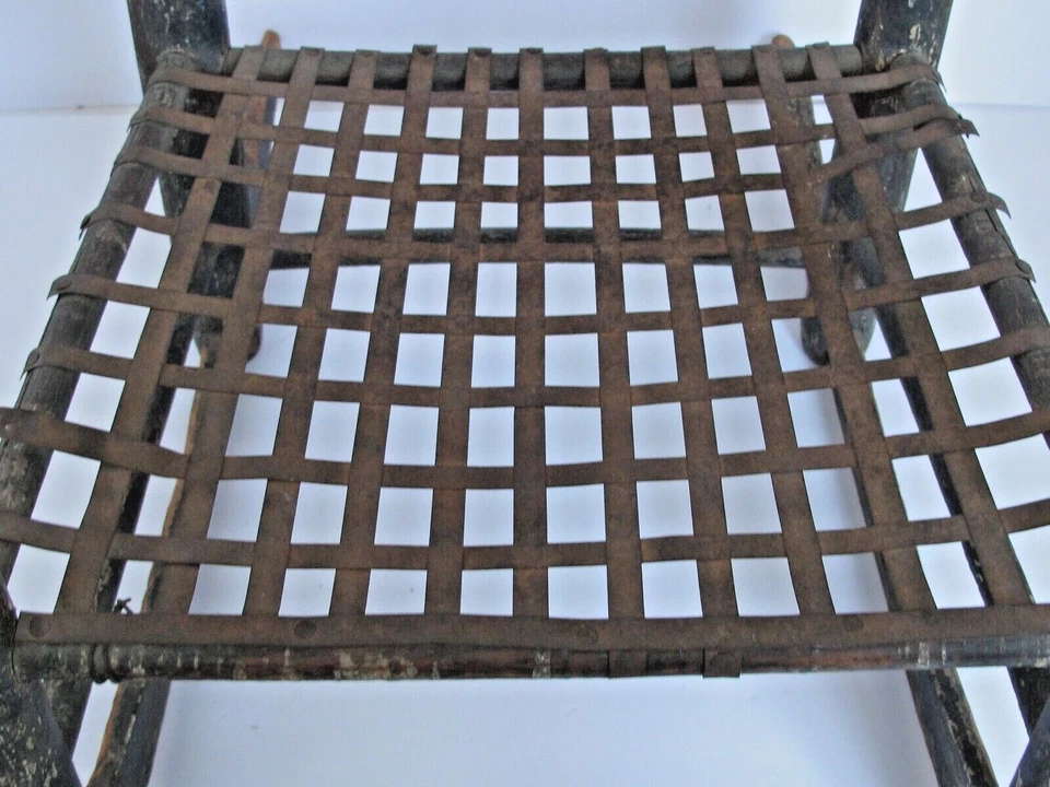 古董美国板条靠背儿童摇椅旧油漆 c.1880 — 第 3/4 张图片