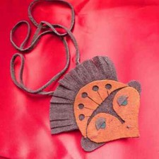 HAND-CRAFTED 2 SHADES OF BROWN SUEDE LEATHER NECKLACE, 3" SUEDE PENDANT - 20"