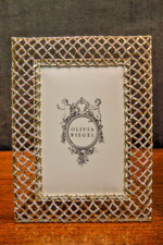OLIVIA RIEGEL Crystal "Gold Tristan" 4x6 Photo Frame New in Box