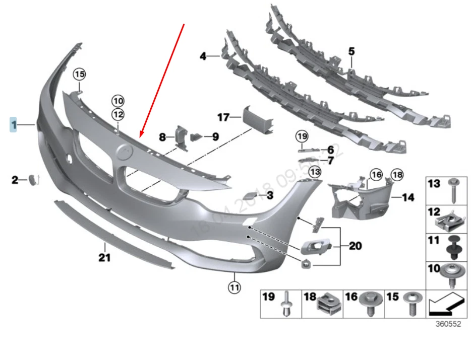 NEU BMW 4 F36 FRONT BUMPER 51117363267 7363267 2016 ORIGINAL | eBay