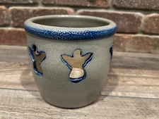 Rowe Pottery Crock with Cut Out Angels 2000