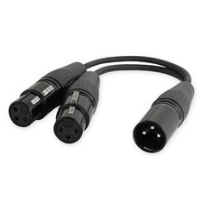 keepdrum YC020 Y-Adapterkabel XLR-Splitter 2x Buchse - 1x Stecker