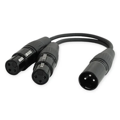 keepdrum YC020 Y-Adapterkabel XLR-Splitter 2x Buchse - 1x Stecker