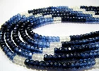 AAA Quality Blue Sapphire Shaded Beads Rondelle Faceted 4-5mm Strand 8 inch