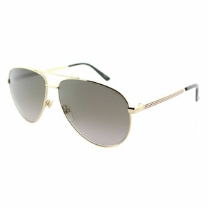 gucci brown & gold branded aviator sunglasses