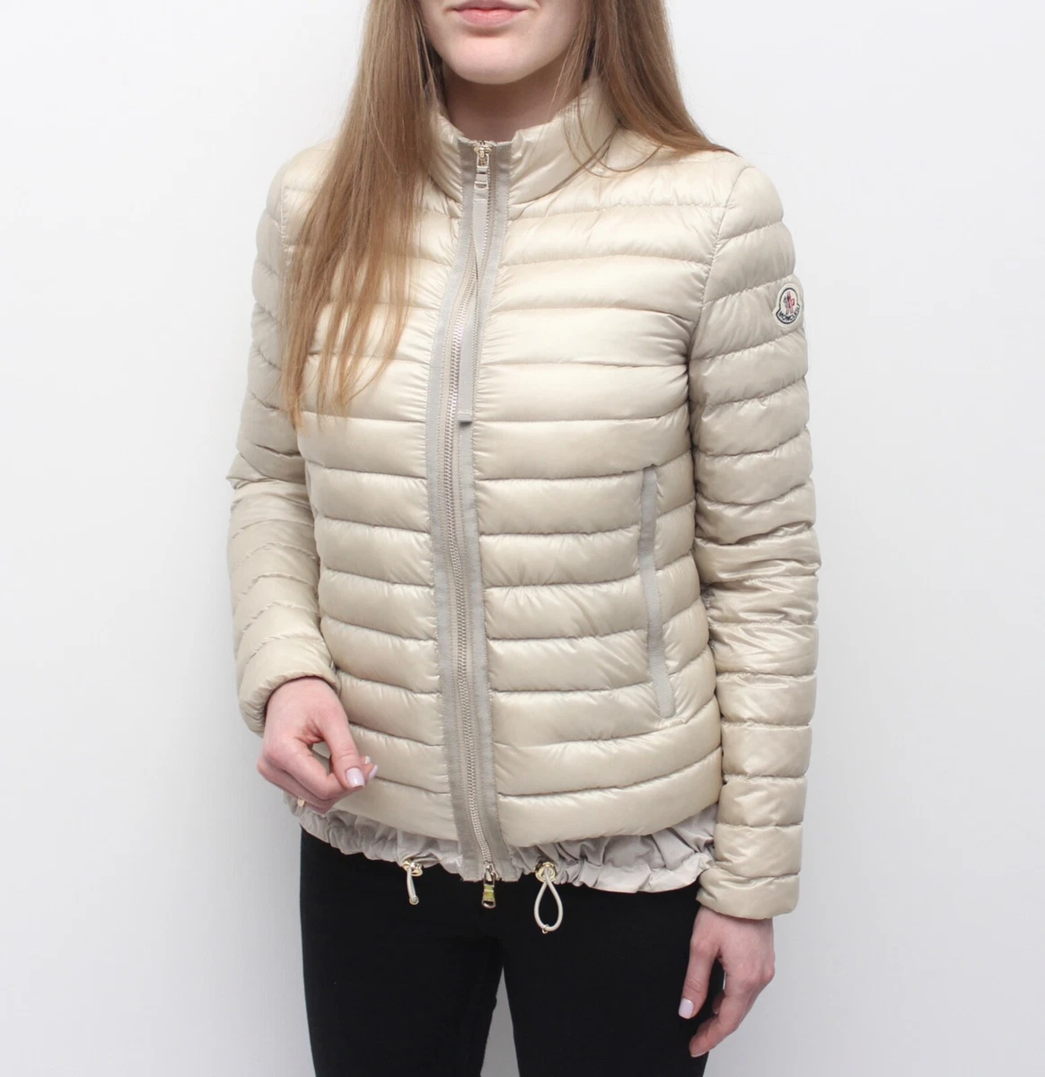 Women s MONCLER Limande Quilted Down Puffer Jacket Coat Full Zip Size 1 S