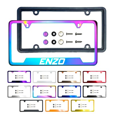 New Laser Etched Stainless Steel License Frame Silicone Guard for  Enzo