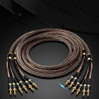 Pair Hi-End 7N OCC Pure Copper 24 Cores Wire HIFI Audio Bi-Wire Speaker Cable