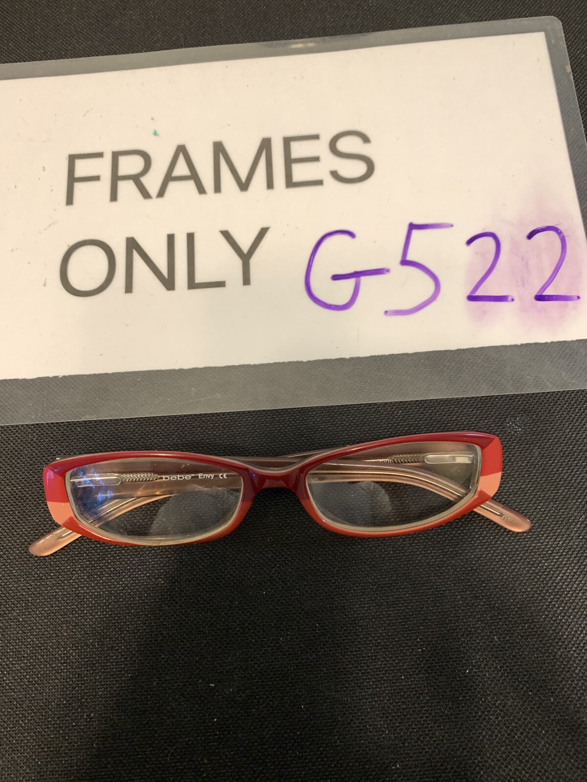 BEBE “ENVY” Eyeglasses Frame Petite Cherry Berry slim rectangle G522 eBay