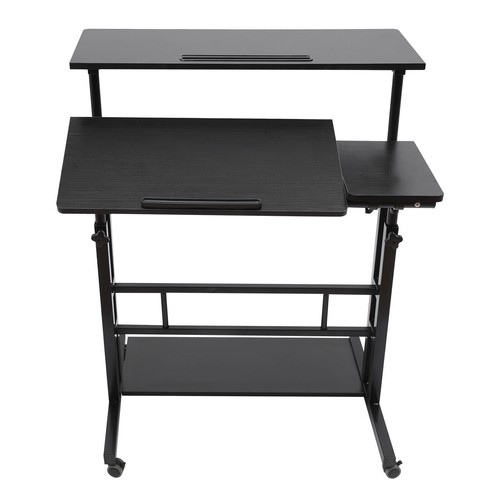 Mobile Rolling Computer Desk Laptop Table Stand w/ Wheel Home Office Workstation - Picture 11 of 24