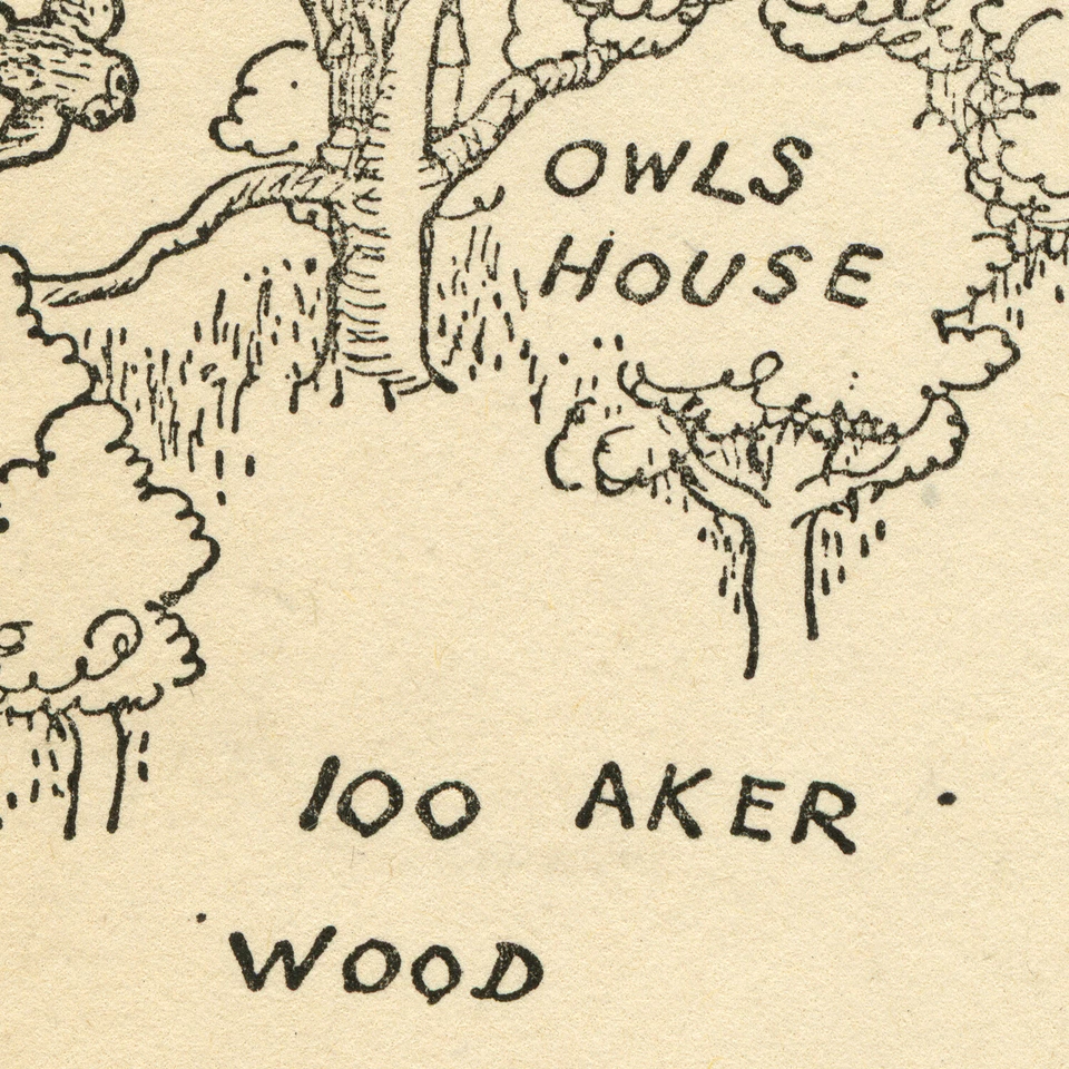 Винни-Пух 100 акров деревянная карта плакат (до 24 «x 36») - искусство - книга - печать - Изображение 2 из 4