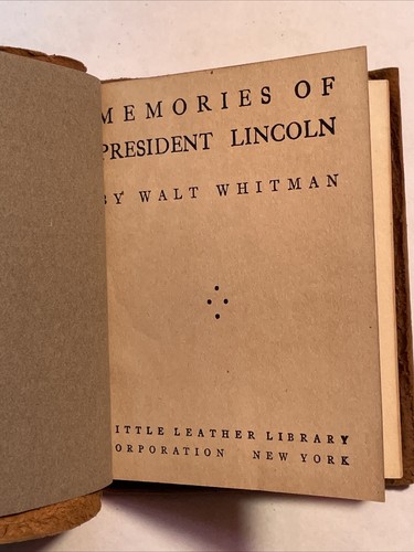 Little Leather Library MEMORIES OF PRESIDENT LINCOLN by WHITMAN Real Leather - Bild 5 von 10