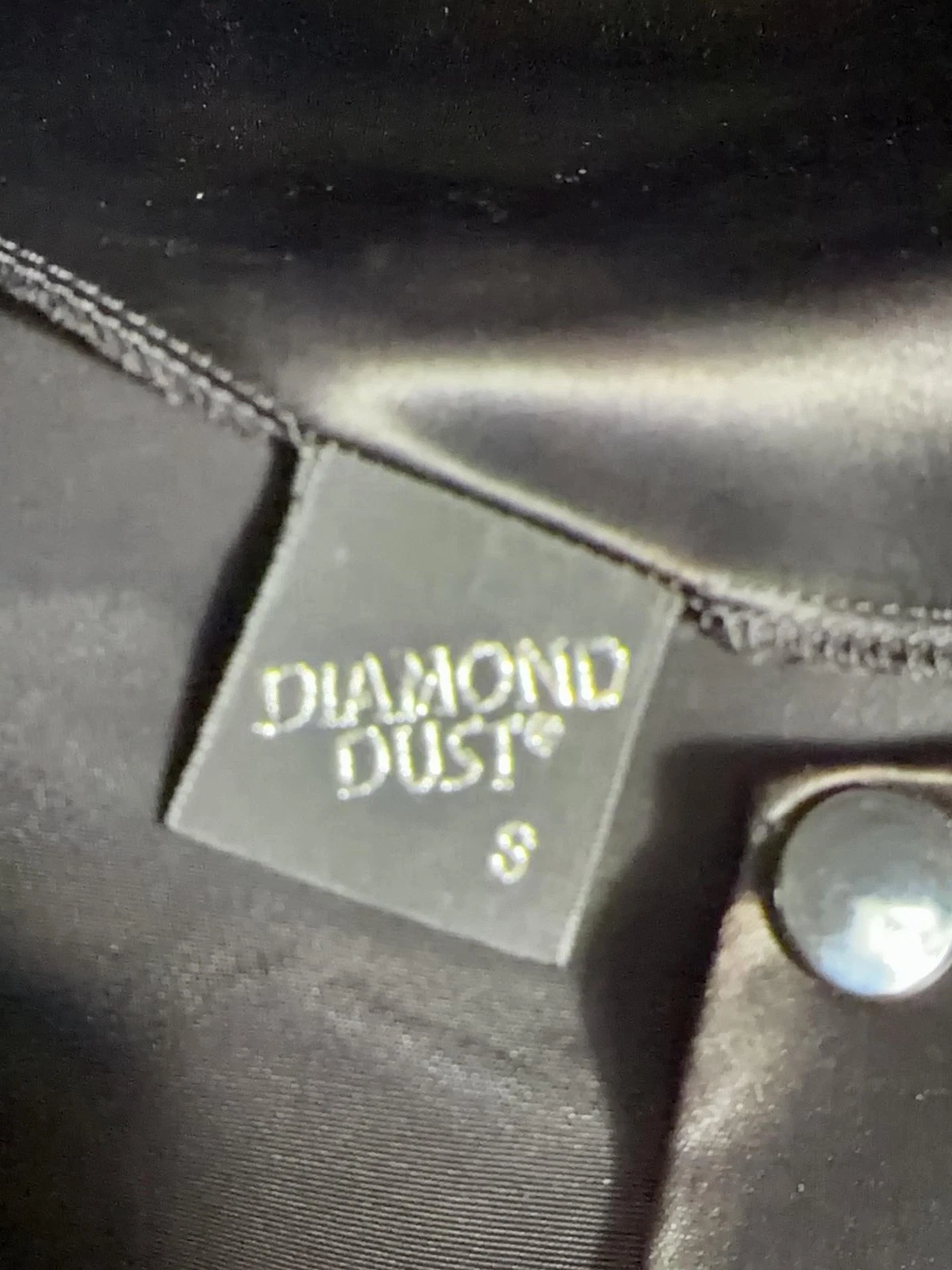 Vtg Diamond Dust Elvis Presley Jacket Mens S Black Satin Bomber Glitter Graphic image 7