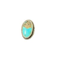 Vintage LARGE Native American Navajo Silver Royston Turquoise Ring Sz6 Dead Pawn