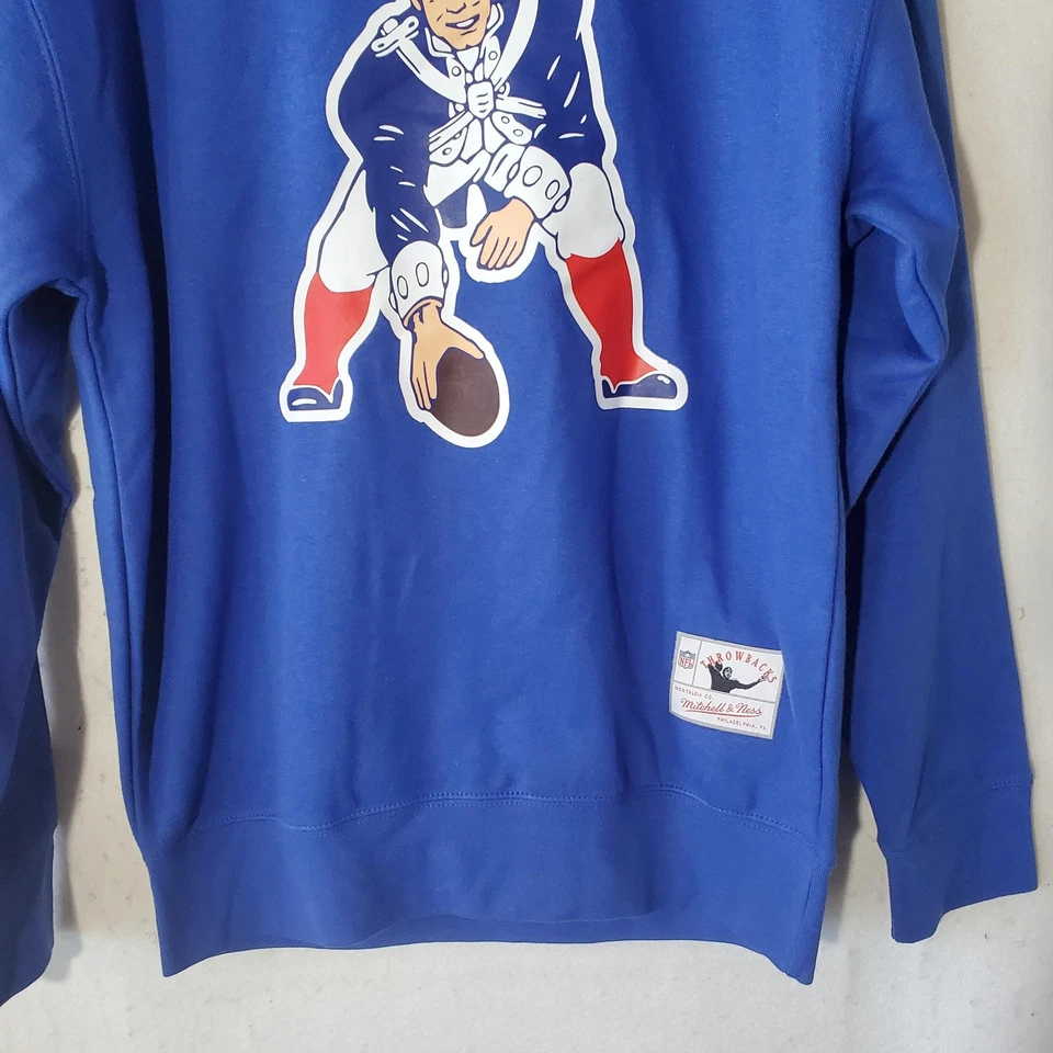 Толстовка мужская New England Patriots средняя синяя NFL футбол ретро круглый вырез - Изображение 4 из 4