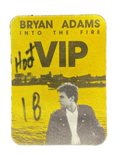 Bryan Adams VIP Backstage Concert Pass Original Into the Fire Vintage 1987