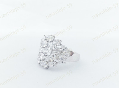Christmas Occasion Party Wear Cluster Ring Simulated Diamond White Gold Plated