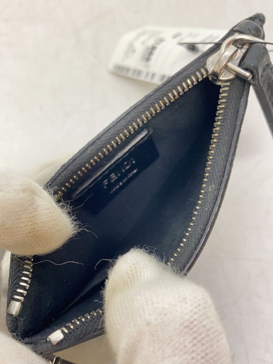 FENDI Leather Card Case, Black, Men's, 7M0343, Zucca, Pass Case, Coin Case, Mini thumbnail 3