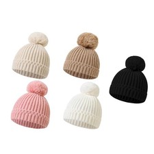 Autumn and Winter Baby Hat Knitted Hat with Large Hairball for 0-1 Year Ol QWY