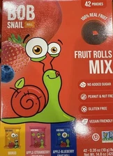 Bob Snail Fruit Rolls Mango/Apple-Strawberry/Apple-Blueberry (42-0.35oz Packs)