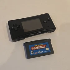 Game Boy Micro GBA OXY-003 - Black - Cleaned, Tested, Charger & Game Included