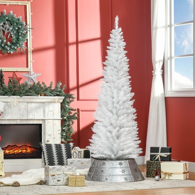 Artificial Christmas Tree 6' Indoor Realistic Holiday Decoration, White, Used