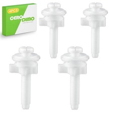 4 Pcs Toilet Seat Screws Replacement Kit, Universal White Plastic, Hinge Bolts w