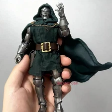 1/12 Green Wired Hooded Cloak Cape Clothes Belt For Doctor Doom 6" Action Figure