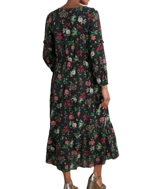 SeaSalt Womens Dearling Dress size 16 Tiered Lined Pockets Elast Waist Black Mix - Image 4 of 4