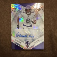 2022 Panini Phoenix Lewis Cine #175 Vikings Rookie Autograph Football Card. rookie card picture