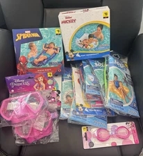 Pool Floaty Lot Mickey Mouse Minnie Mouse Disney Princess Spider-Man Goggles