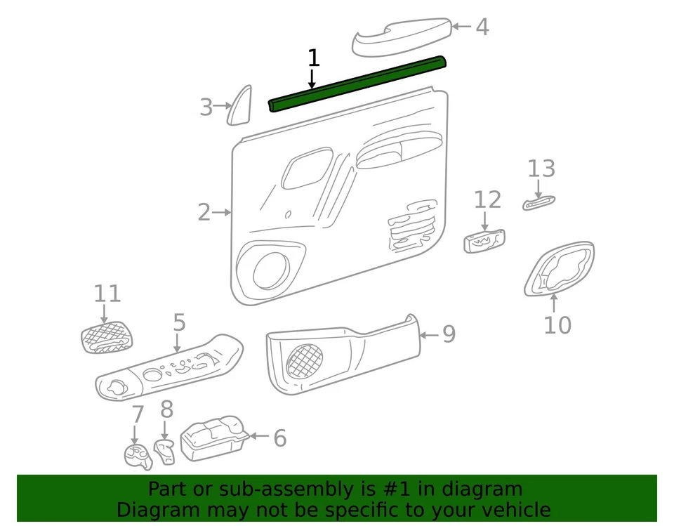 Cinturón interior puerta delantera GM 15704112 Chevy GMC C/K 2500 3500 95-00 NUEVO Foto 4 de 4