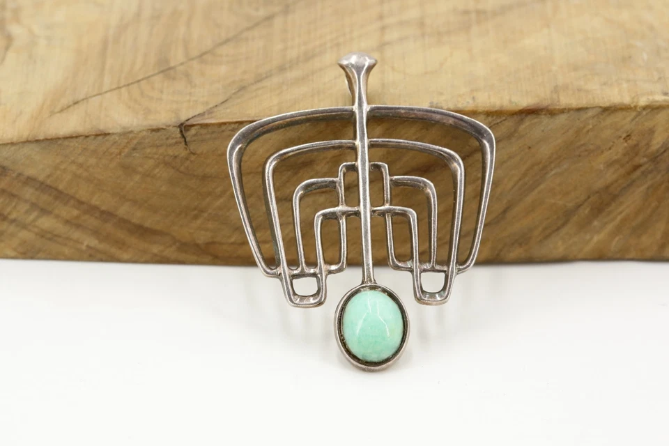 DAVID ANDERSEN Anhänger Silber 925 Amazonit Vintage Norway Länge 58 mm || 14,22g - Bild 2 von 4