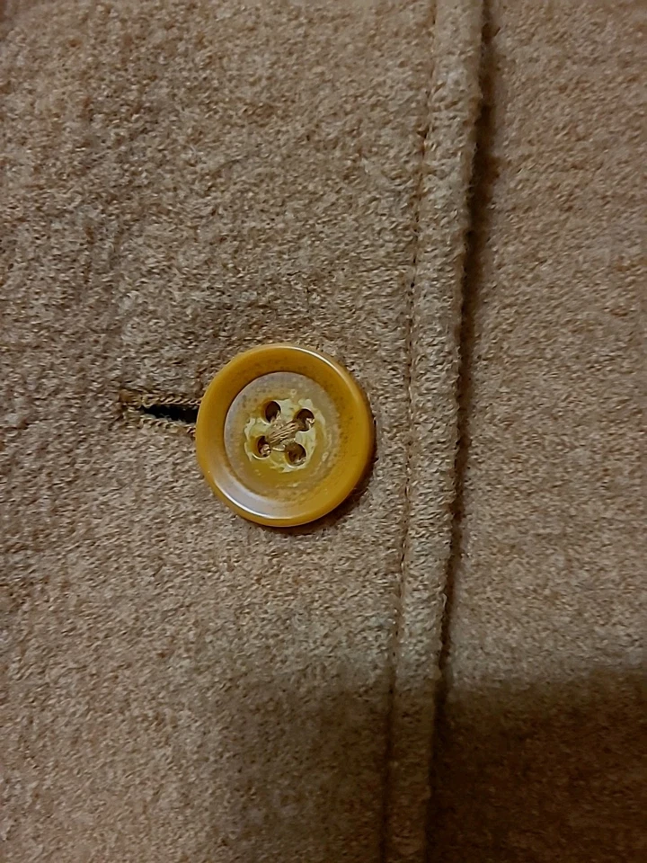 Abrigo Chaqueta Mujer Ll Bean Lana Hervida De Colección L Italia Bellandi Amarillo Mostaza Foto 3 de 4